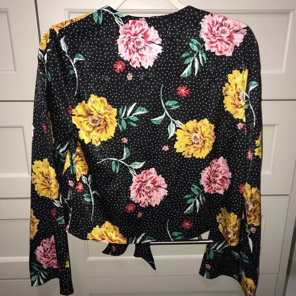 Topshop Floral Polka Dot Jacquard Top 6 - Picture 7 of 9